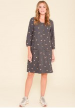 Brakeburn Squirrel Cord Smock Dress (Grey) AW21